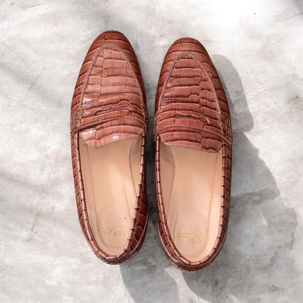 J. Crew Academy Crocodile embossed Pattern leather Loafers
